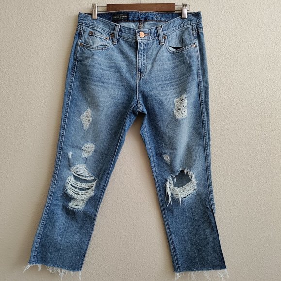 J. Crew Denim - J. Crew Vintage Straight Raw Frayed Jeans High Rise Destroy Size 28R